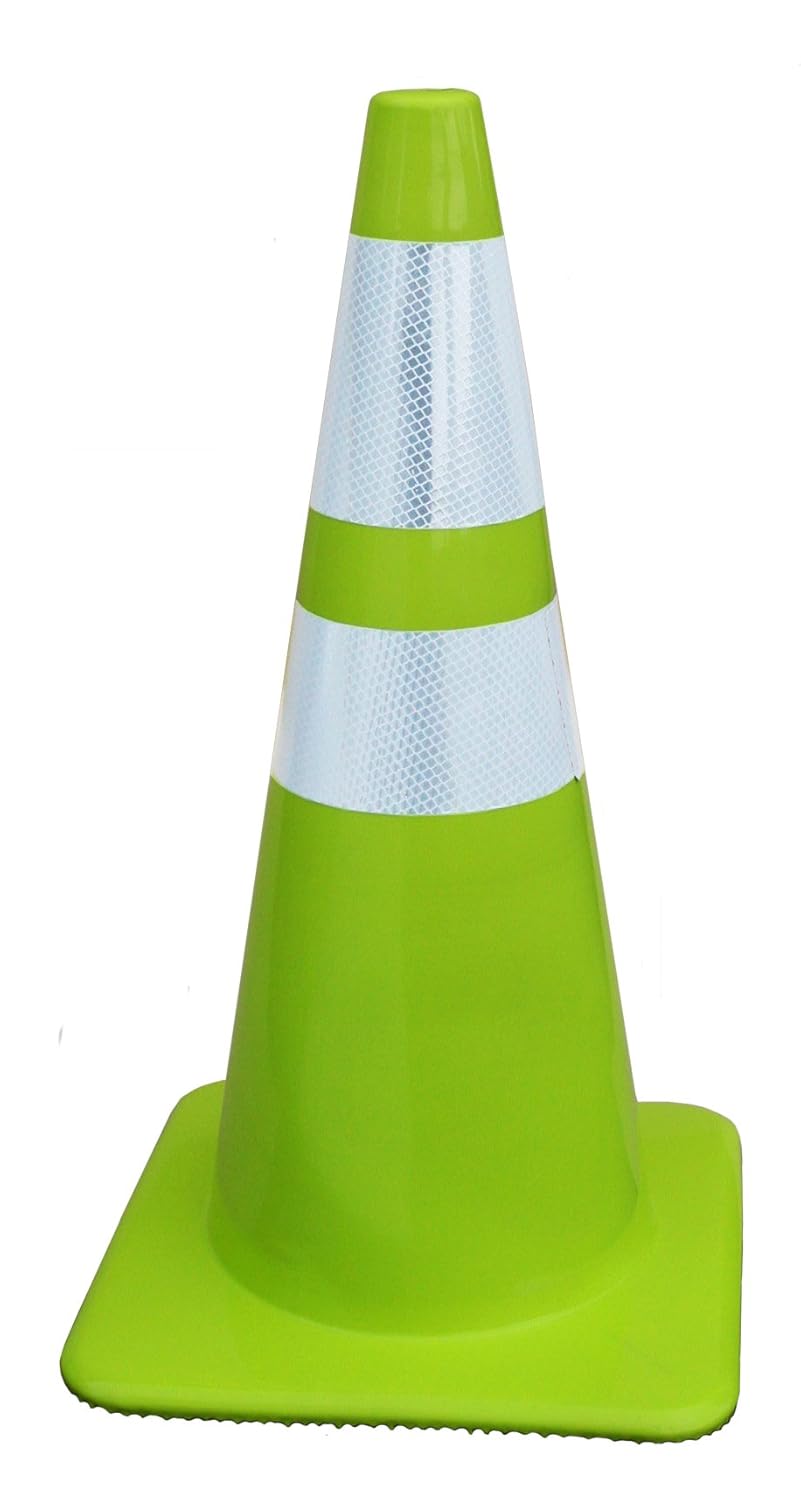 Lakeside 28507MM TriGlo PVC Traffic Safety Cone with 6" and 4" 3M