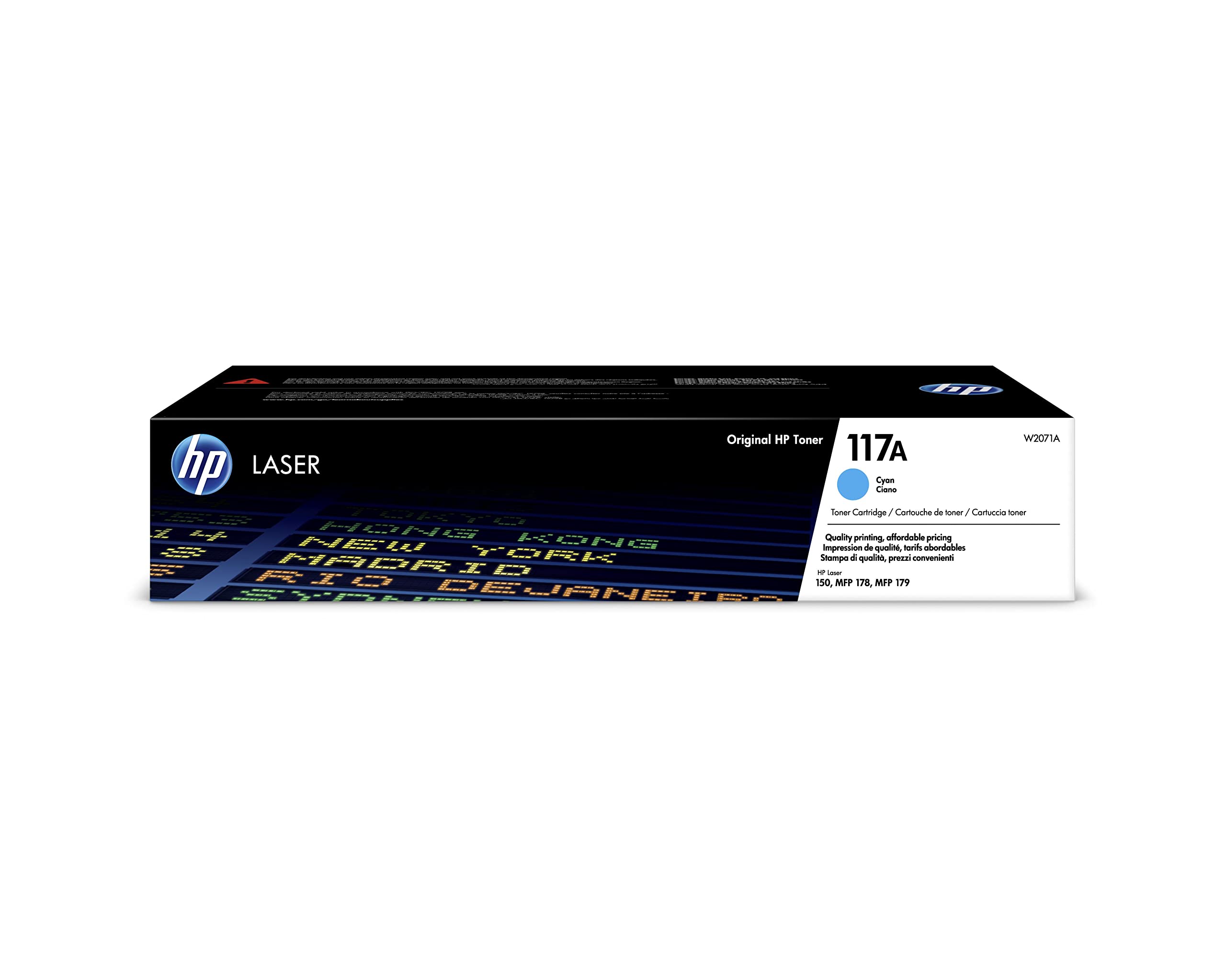 HP 117A W2071A, Cartuccia Toner Originale da 700 Pagine, Compatibile con le Stampanti Laser 150, MFP178, MFP179, Ciano