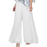 Alex Evenings Womens Wide Leg Chiffon Dress Pant for Mother of The Bride, Elegant Party Outfit (Petite and Regular Sizes)