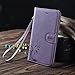 Cornmi Design for iPhone 6 Case, Premium Vintage Flip Wallet Leather Magnetic Closure Cover Skin for iPhone 6 4.7 inch with Card Slots and Wrist Strap (Purple)