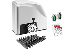 TOPENS RK500T Automatic Sliding Gate Opener Rack Drive Electric Gate Motor for Heavy Driveway Slide Gates Up to 1300 Pounds, Security Gate Operator AC Powered with Nylon Gear Rack and Remote Control