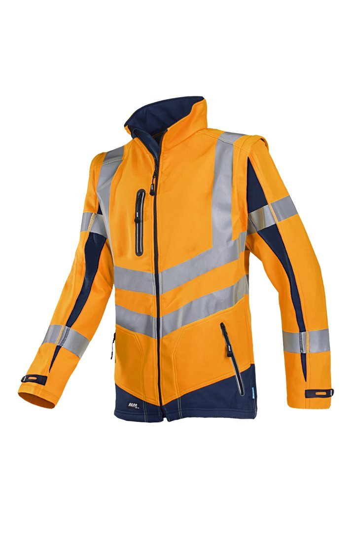 SIOEN 724ZA2TU2414XL Malden Soft Shell jacket with detachable sleeves, X-Large, Hi-Vis Orange/Navy