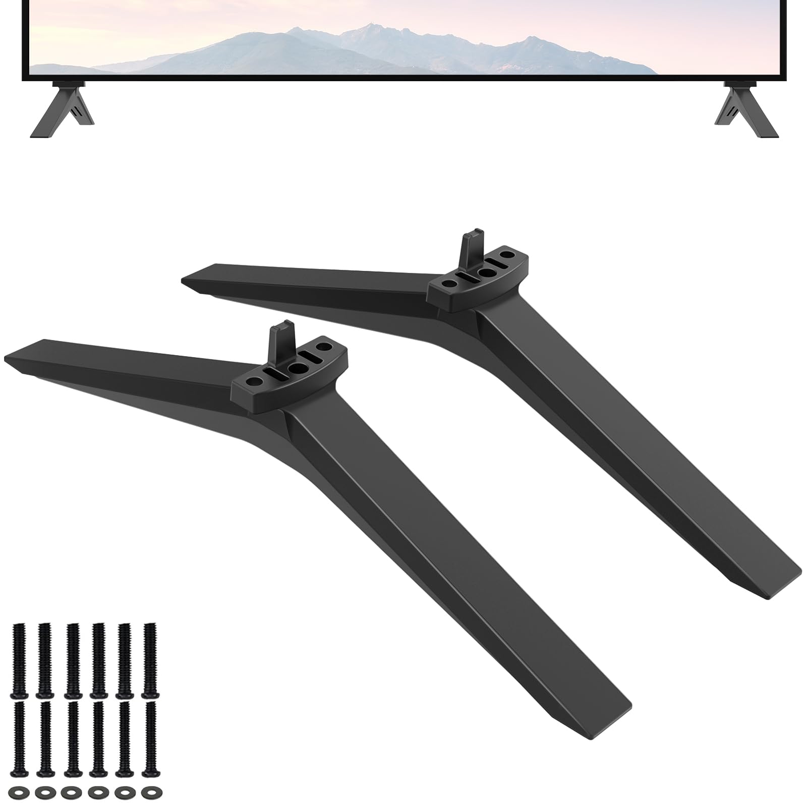 Metal TV Stand Legs for LG 70UP8070PUA 70UQ8000AUK 75UQ7070ZUD 75UQ8000AUK 82UP8770PUA 86UQ7590PUD Table Top TV Base Pedestal Feet for LG TV Replacement Stand Legs with Screws