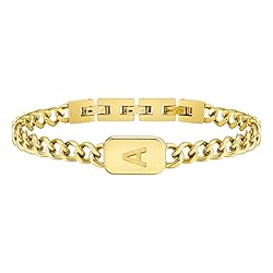 VNOX Gold Initial Bracelet - Mens Gold Plated