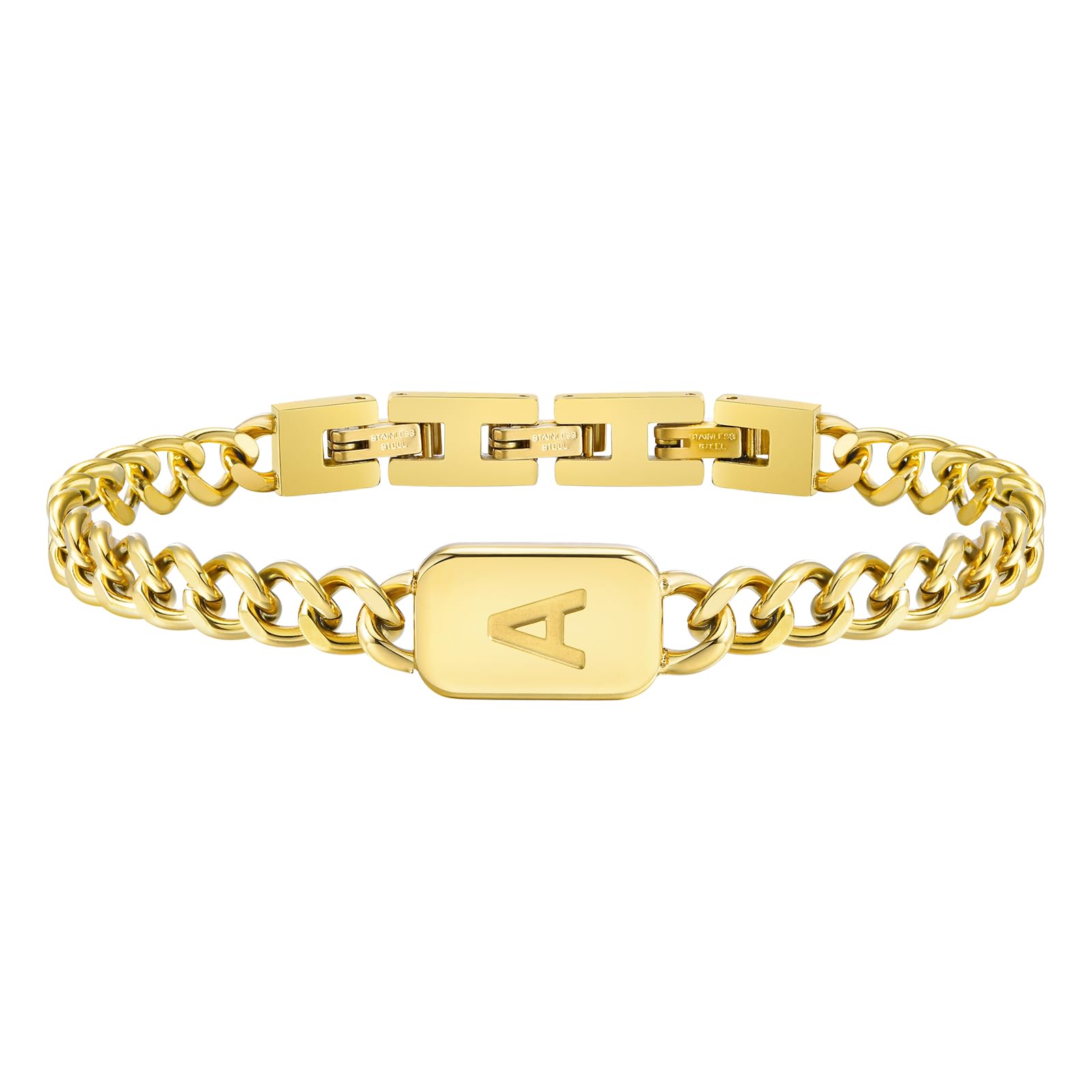 VNOX Gold Initial Bracelet - Mens Gold Plated
