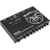 Soundstream MPQ-6BX 1/2 DIN 5-Band Car Audio Equalizer with Digital Bass Reconstruction &ndash; 7V RMS Output, Subsonic Filter, &plusmn;18dB EQ Adjustment, 6-Channel Preamp, High SNR, Compact Dash Mount