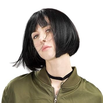 Bob Bangs Yviann Short Bob Wigs With Bangs Short Straight Wigs