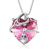 OCJ Nurse Gifts Stethoscope Necklace 925 Sterling Silver Heart Birthstone Jewelry Birthday Graduation Gifts for Nurse Doctor Medical Student