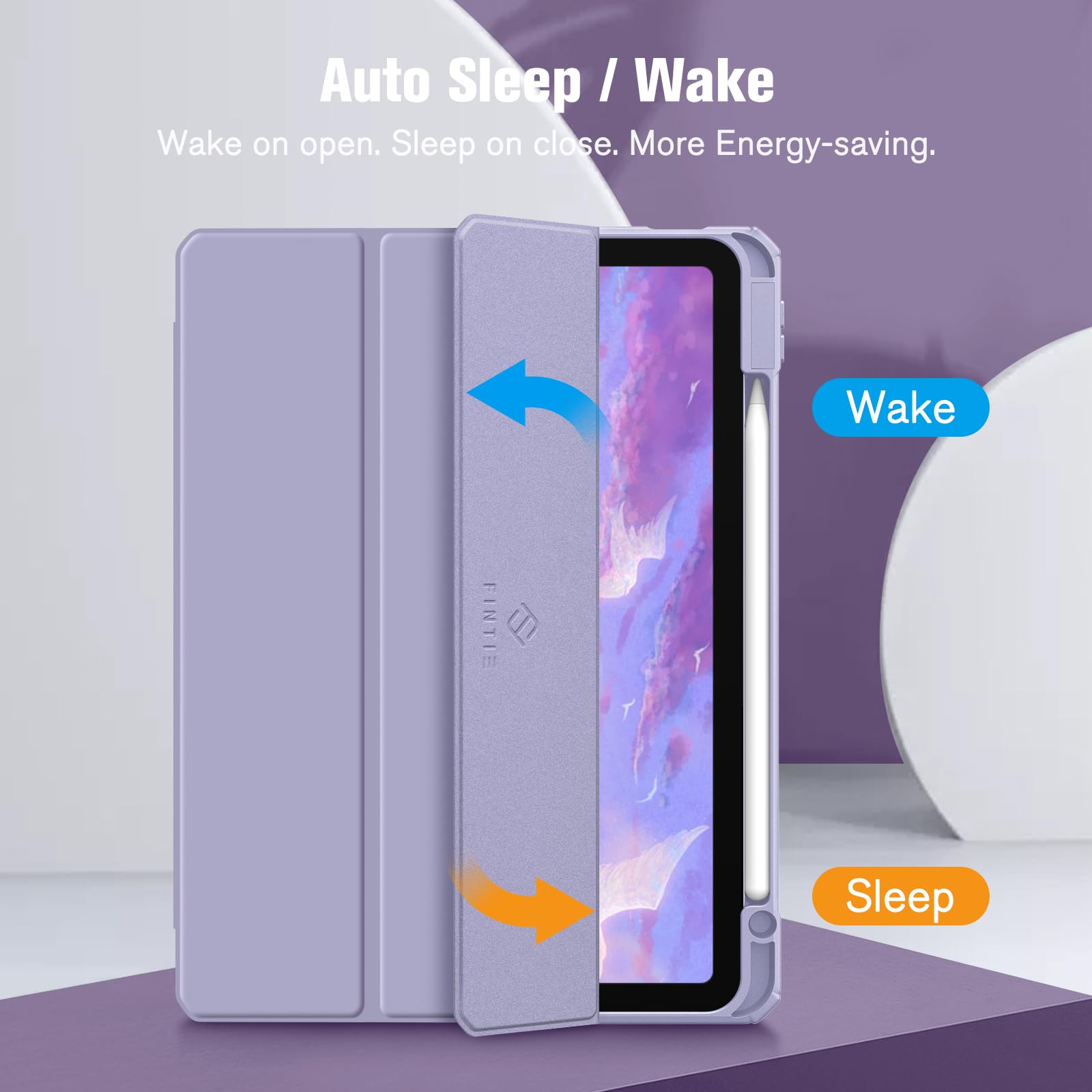 Fintie Hybrid Slim Case for iPad Air 11-inch M3 (2025) / M2 (2024), iPad Air 5th (2022) / 4th Generation (2020) 10.9 Inch - Shockproof Cover with Clear Back Shell & Pencil Holder, Lilac Purple
