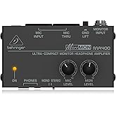 Behringer Micromon MA400 Ultra-Compact Monitor Headphone Amplifier, 15Hz-25 kHz Bandwidth, 2 kOhms Input Impedance