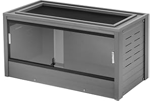 New Age Pet ECOFLEX 36" Mojave Reptile Lounge -Durable Wood Plastic Composite Habitat with Ventilation, Removable Glass Doors & Lock, Easy Assembly, for Tortoises, Snakes, Iguanas