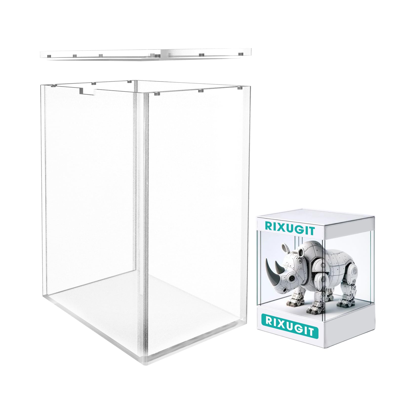 Photo 1 of Thickened Acrylic Magnetic Display Case – 1-Pack Clear Magnetic Display Box, Fits 4" Figurines. Internal Dimensions: 4.68"x3.62"x6.49", Sturdy Showcase for Action Figures, Dolls, Toys ?