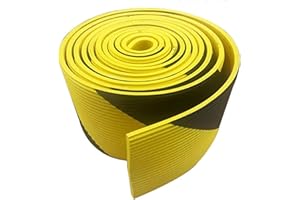 196.9" Foam Corner Guards Wave Yellow Black Stripe Safety Bumper Self-Adhesive Wall Corner Protector for Furniture Warehouse 