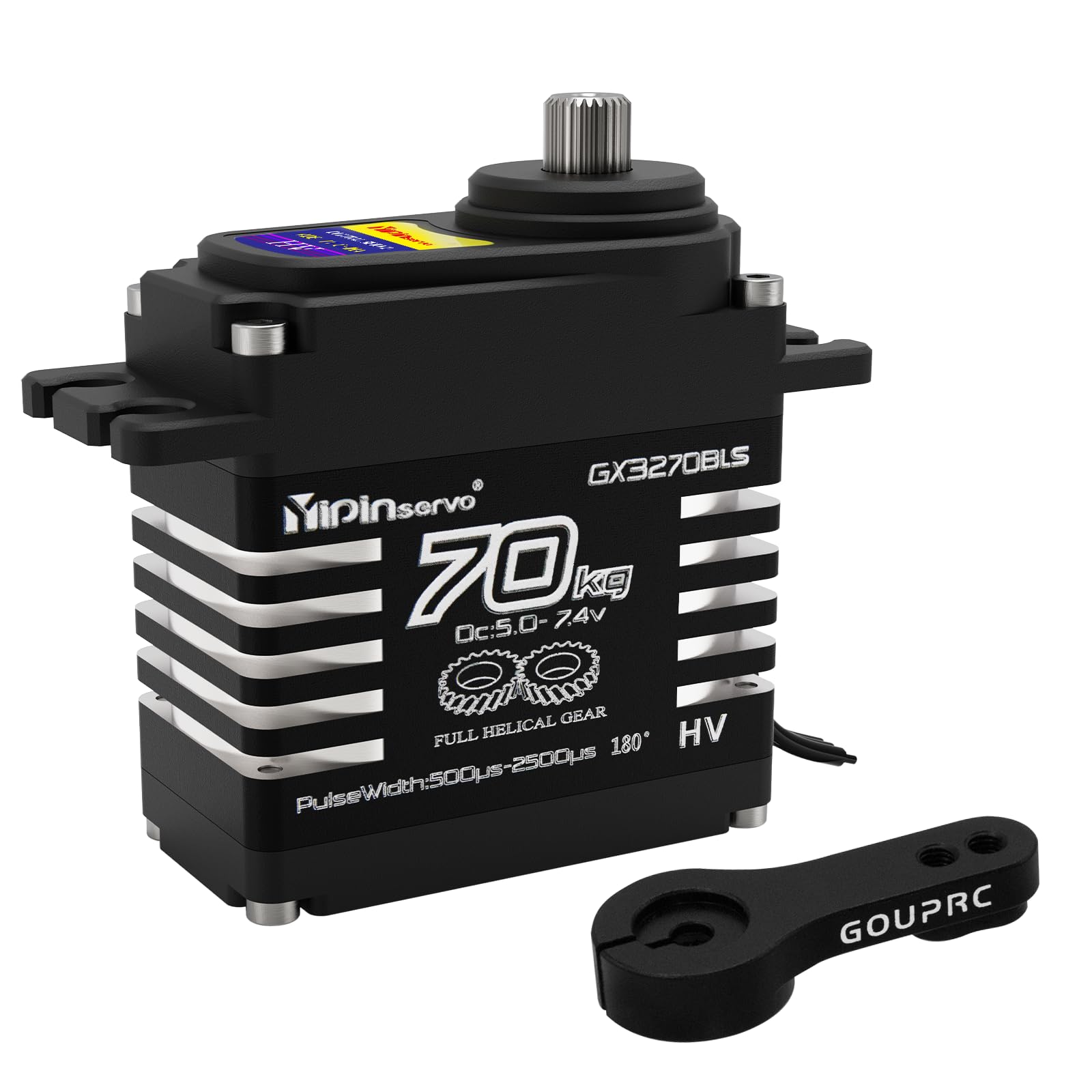 Photo 1 of GOUPRC 70kg Brushless Servo for 1/8 1/10 1/12 RC Truck Car Crawler Boat Robot, 8.4V Oblique Gear High Torque Servo