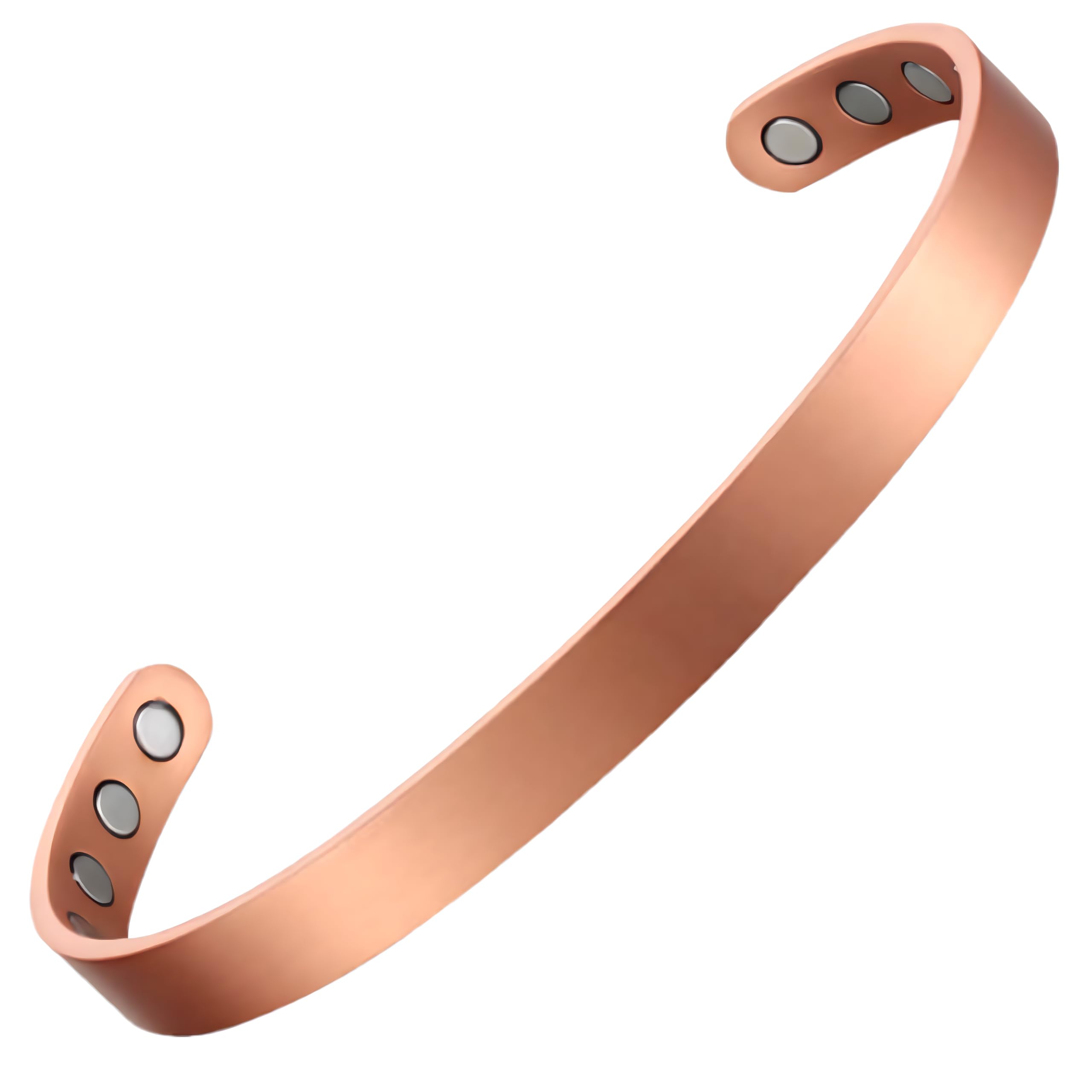 Earth Therapy Minimalist Design Magnetic Field Cuff Bracelets for Men & Women - Ultra Strength - Adjustable, 1 Count (Pack of 1), Copper