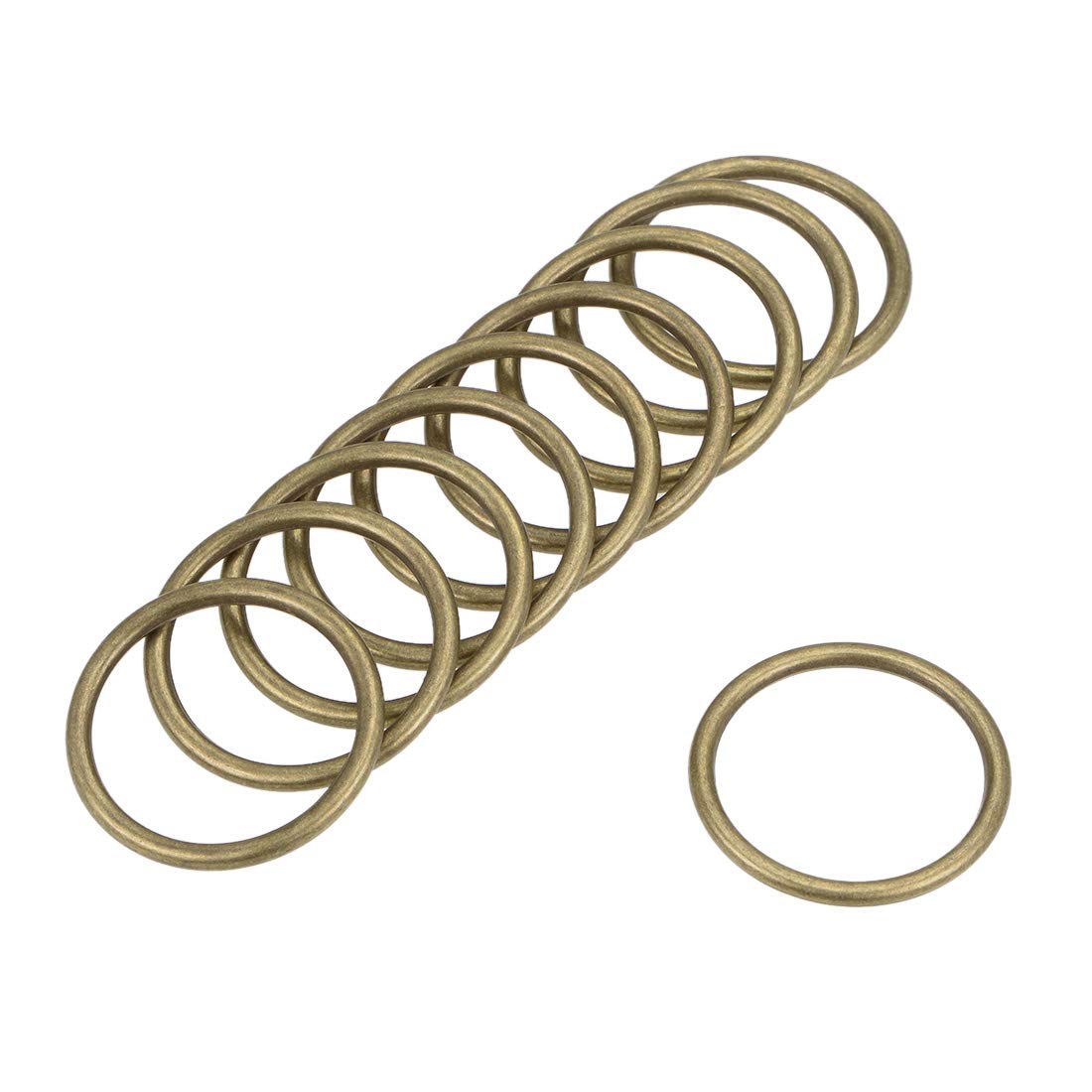 sourcing map O Ring Buckle 30mm(1.2") ID 3mm Thickness Zinc Alloy O-Rings for Hardware Bags Belts Craft DIY Accessories, Bronze Tone 10pcs