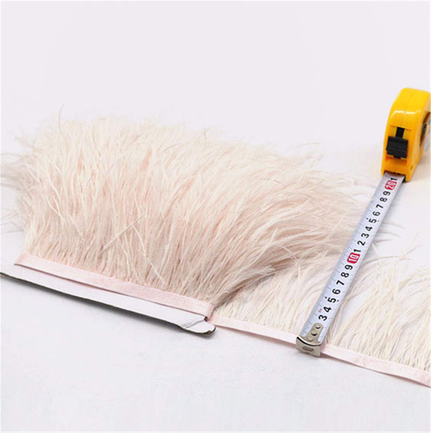 34 Colours Quality Ostrich Feather Trimming Fringe for Millinery Craft Dress Making (Nude Pink)