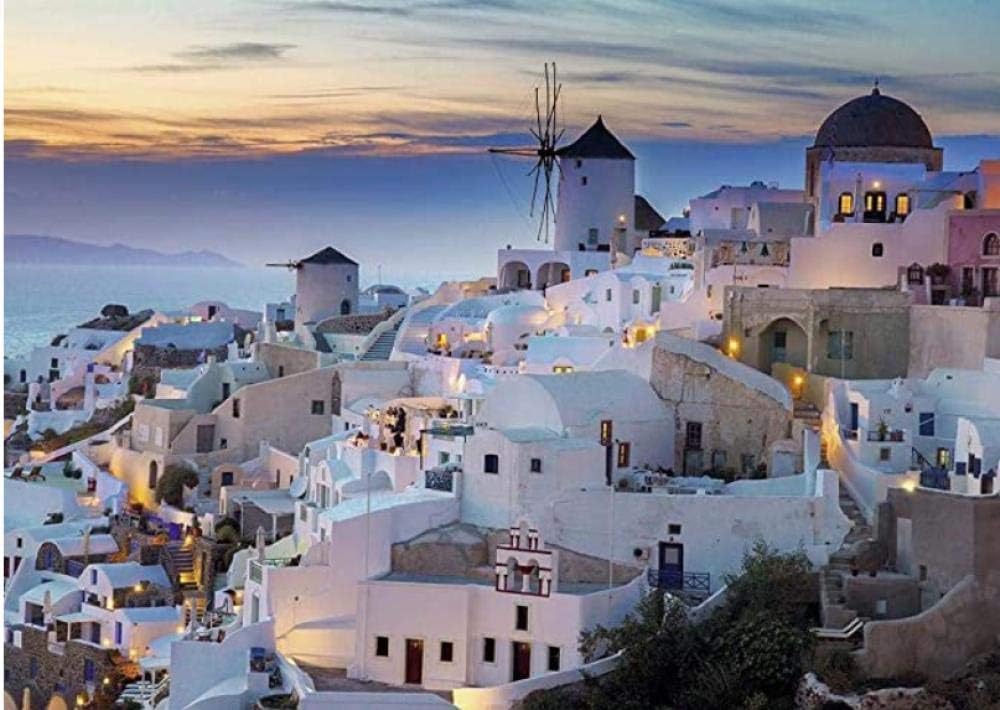 SHPLMJ 1000 Pieces Wooden Jigsaw Puzzle for Adult & Kids –Ravensburger Santorini (55cm75cm )