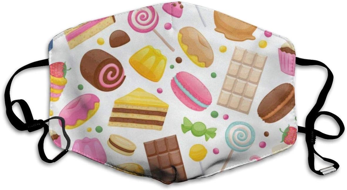Popular Cloth Reusable Anti Dust Face Mouth Cover Cute Cartoon Candy Dessert Chocolate Cake (3) Cloth Warm Windproof