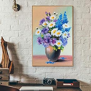Floating Framed Canvas Wall Art for Living Room, Bedroom Vintage Vase Canvas Prints for Home Decoration Ready to Hang - 16x24 inches