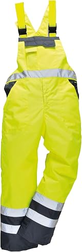 Portwest S488 Hi-Vis Bib and Brace Overalls Yellow Navy 5XL Waterproof view 2