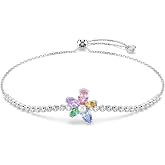 Swarovski x Ariana Grande Jewelry Collection: Bracelet, Choker, Earrings, Mixed Cut Multicolored Stones, Rhodium Finish