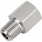 Yoebor 3/8" Female x 1/4" Male NPT Reducer Adapter Stainless Steel 304 1pc | 1/4" MNPT X 3/8" FNPT Reducing Pipe Extension Connector