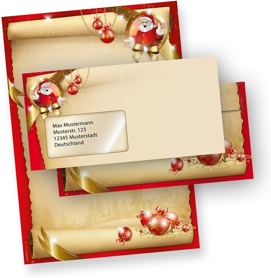 Briefpapier Weihnachten Set Santa Claus