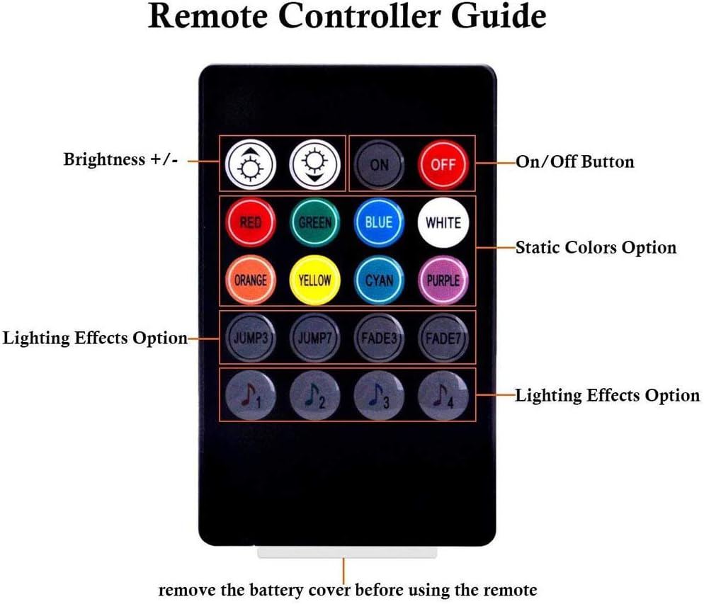 Motorcycle LED Light Kits Strips BaishenglinMotor 12pcs