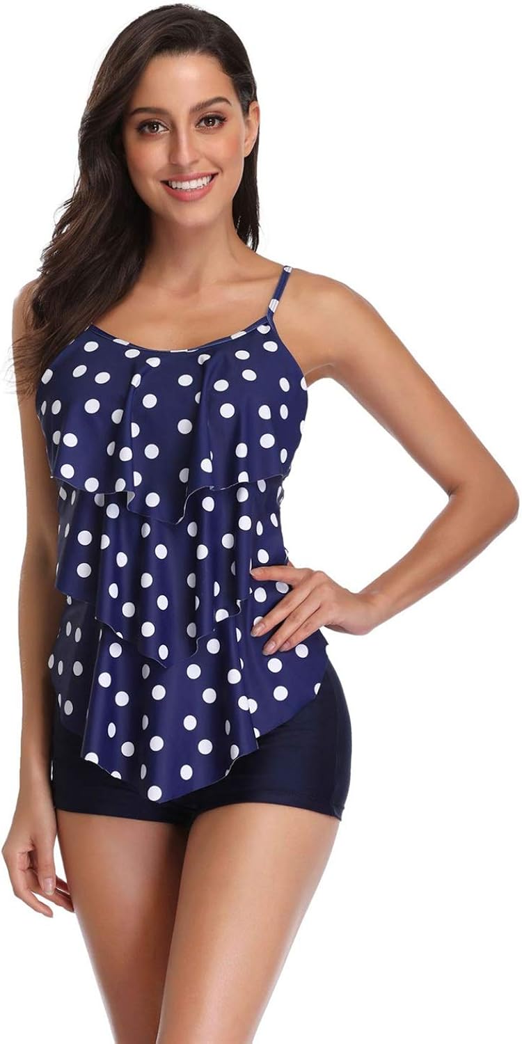 Tankinis Tankini de Dos Piezas para Mujer Trajes de baño de Cintura