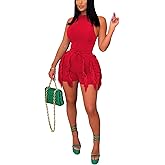 PRIVIMIX Women 2 Piece Outfits Fringe Tassel Short Pants Set Sleeveless Top Sweatsuit High Waisted Clubwears