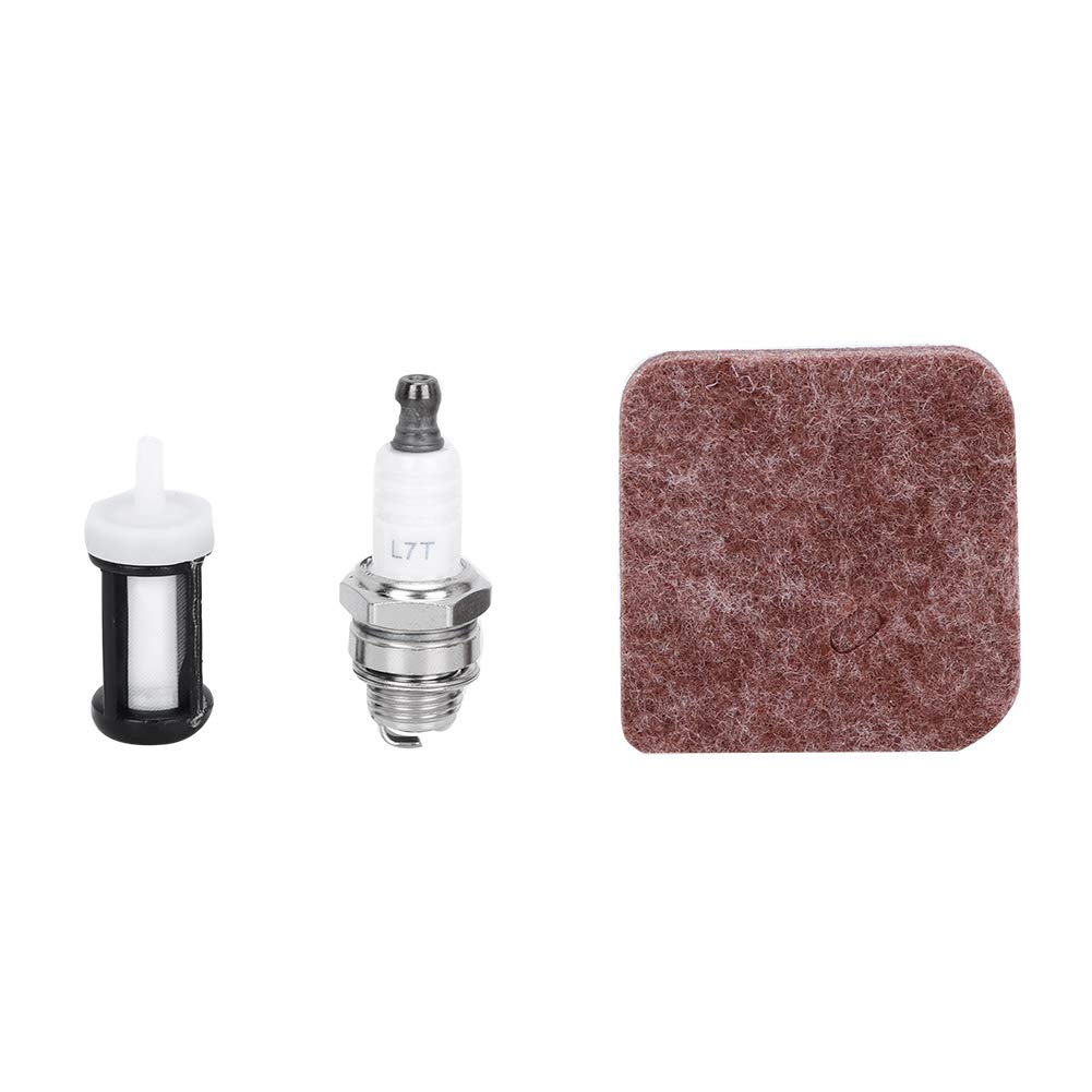 Hedge Trimmer Fuel Filter, Spark Plug + Fuel Filter + Air Filter for FC55 FS38 FS45 FS46 FS55 HS45 KM55 HL45 String Trimmer Brush Cutter 4140 124 2800 Tune-Up Kit Replacement
