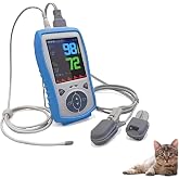 Plus Oximeter Veterinary Handheld Pulse Oximeter for SPO2, Heart Rate, Rectal Temperture, Include Rechargeable Battery (30-Day Guarantee)