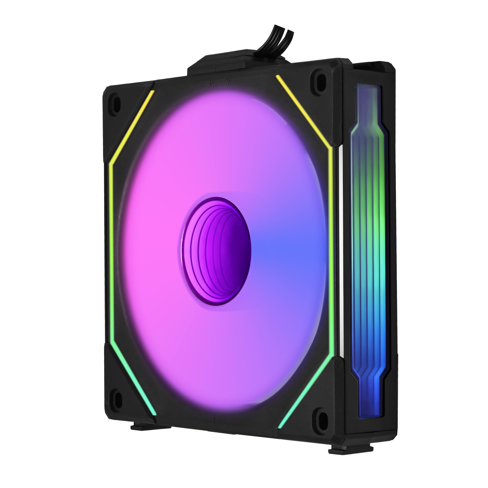 Lian Li UNI Fan SL-Infinity 120 Reverse Blade-Single Pack-ARGB Fan (Non-Wireless) -Daisy-Chain Design-Infinity Mirror-Cable Management-Customizable Lighting Effects-Black-(UF-RSLIN120-1B)