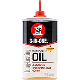 3-IN-ONE Multi-Purpose Oil, 8 OZ | Great on Wheels, Casters, Sliding Doors, Chains, Tools, Squeeze Bottle Control, Lubricate, Penetrate Rust, Clean &amp; Protect