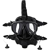 Diving Gear, Leakproof 180 Degree Panoramic View Diving Mask, Lung Sub Mask, Anti Fog Silicone Face Goggle with Camera Mount