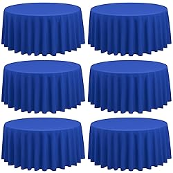 REWOMC 6 Pack Round Tablecloths - 120 Inch, Royal