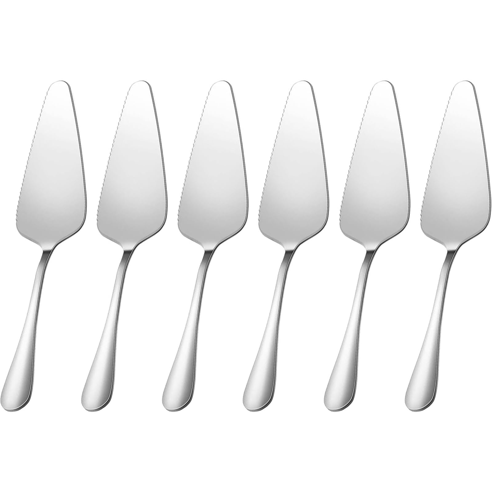 tiokin Cake Pie Servers Set,Stainless Steel Cake Slicer Server,Cake Cutter with Serrated Edges for Kitchens Restaurants Brithday Parties Set of 6