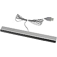 USB Wired Wii Sensor Bar, Replacement Infrared Ray Motion Sensor Bar for Nintendo Wii/ Wii U/ PC -Black & Silver