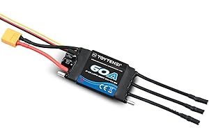 TOYTENSI 60A 2–6S Water-Cooled Brushless Marine ESC for RC Boat, Boat ESC with XT60 & 3.5mm Bullet Connectors