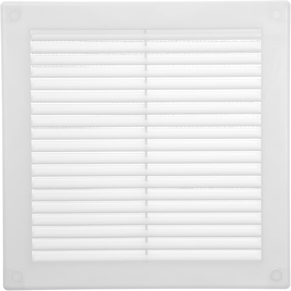 Vent Systems White 200x200 mm Soffit Vent Cover with Insect Screen Flat Square