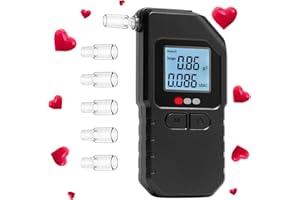 Alcohol Breathalyzer Tester with Fast Results, Quick Self-Check Personal Alcohol Tester, Portable with LCD Digital Display & 