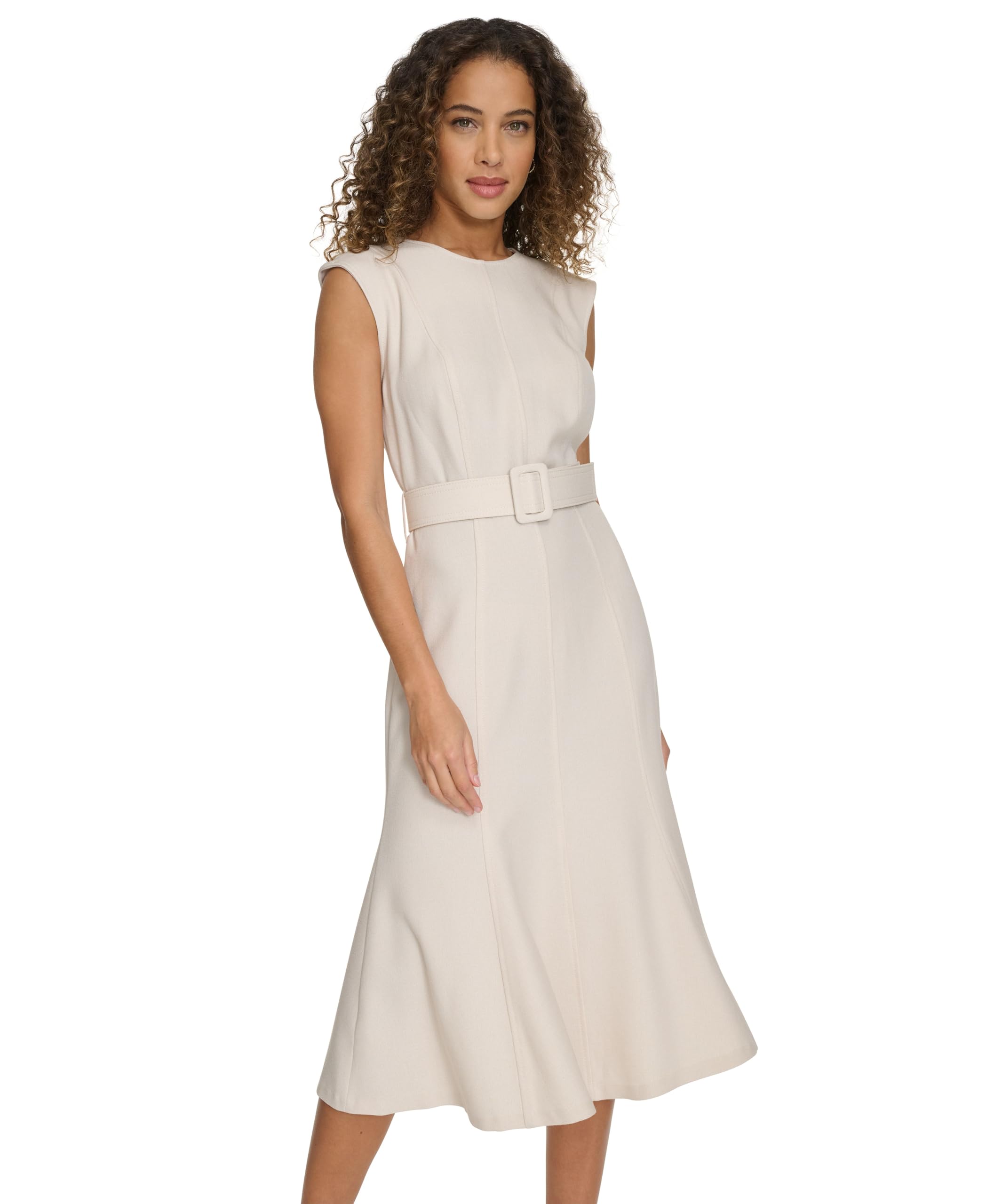 Calvin Klein Women’s Dresses Dress, STN Beige/Cream, 2