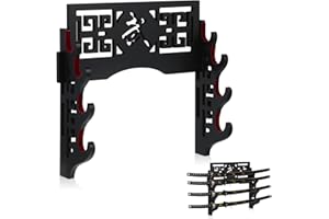 Barydat Katana Stand Sword Holder Wall Mount Katana Display Samurai Sword Rack Hanger Japanese Wakizashi Samurai Hobby Collection for Chiristmas Gifts(4 Tier)