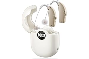 AFFLAT Hearing Aids,Hearing Aids for Seniors,Upgrade Rechargeable Hearing Aid with Noise Canceling & Volume Control,Hearing Amplifiers for Seniors & Adults,Charging Case with LED Display