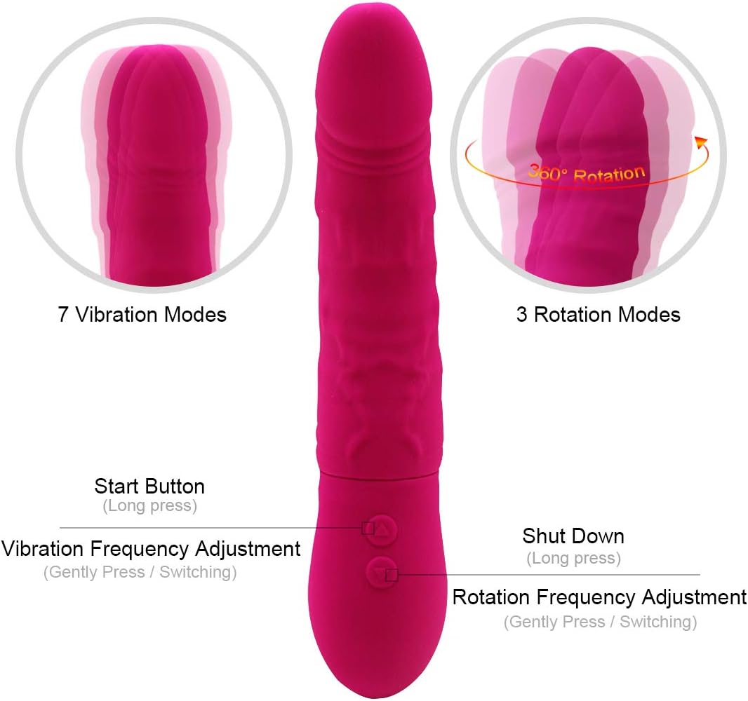 Big Size Thrusting Monster Fluttering Rabbit Body Msaager - 10 Speeds Rotating Versatility Sǔckìng Tōy gspèt vǐbrǎtór G Spǒt Wand for Women (Red)