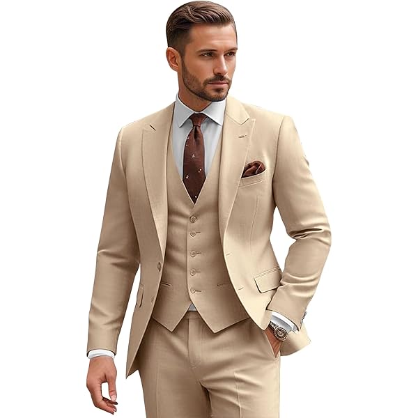 Amazon.com: Men's 3-Piece Suit Casual Slim Fit Vintage Suits