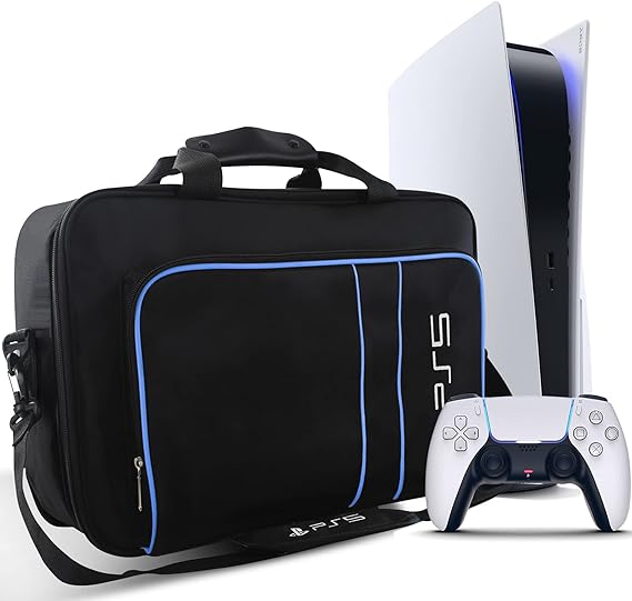 PS5 Carrying Case, PS5 Travel Bag Storage for PS5 Console Disc/Digital