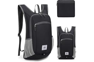 asUwish 12L Hiking Backpack Ultralight Lightweight Packable Hiking Backpacks Water Resistant Folding Daypack for Travel (Black)