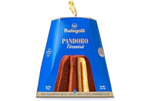 Melegatti Original Pandoro Tiramisù, 750g (26.2oz, 1.65lb), With Real Butter & Natural Mother Yeast, Original Italian Recipe, Holiday Cake, Italian Import (Pack of 1)